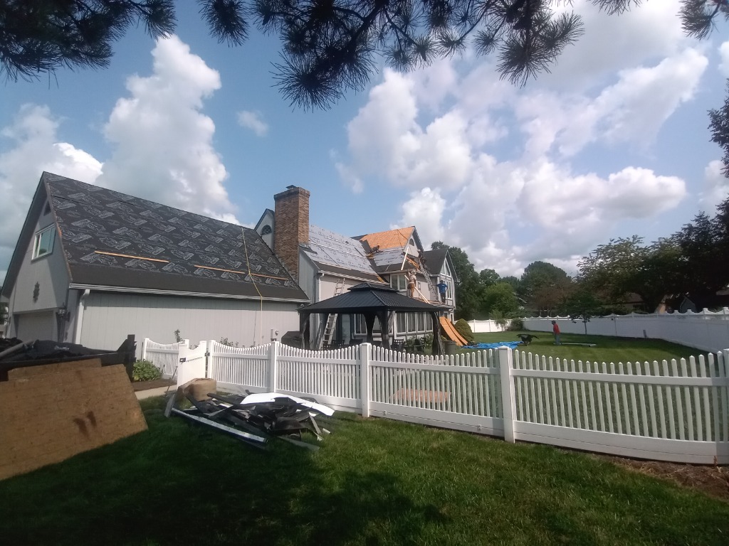 Professional roofing installation project