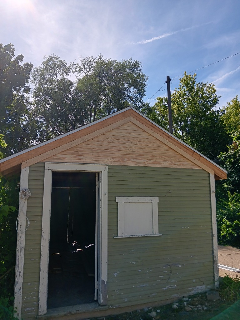 Shed repair project - after (new roof and gable)