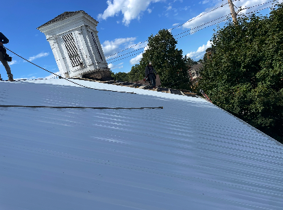 Steel roof installation - after